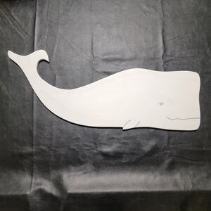 Hand Painted Wood Whale Decor